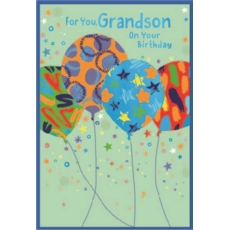 BIRTHDAY CARDS,Grandson 6's Zingy Balloons