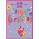 AGE 12 CARDS,Female 6's Zingy Floral Cupcake