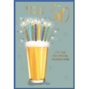 AGE 50 CARDS,Male 6's Beer & Candles
