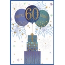 AGE 60 CARDS,Male 6's Balloons & Presents