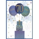 AGE 70 CARDS,Male 6's Balloons & Presents