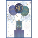 AGE 80 CARDS,Male 6's Balloons & Presents