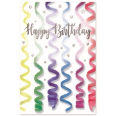 BIRTHDAY CARDS,Unisex 6's Multi Coloured Streamers