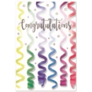 CONGRATULATIONS CARDS,Unisex 6's Multi Coloured Streamers
