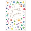 BIRTHDAY CARDS,Unisex 6's Coloured Dots & Stars