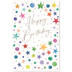 BIRTHDAY CARDS,Unisex 6's Coloured Dots & Stars