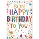 BIRTHDAY CARDS,Son 6's Text & Stars