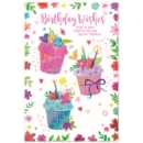 BIRTHDAY CARDS,Female 6's Floral Cupcakes
