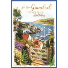 BIRTHDAY CARDS,Grandad 6's Coastal Village Scene