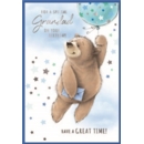 BIRTHDAY CARDS,Grandad 6's Bear, Ballon & Stars