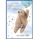 BIRTHDAY CARDS,Grandson 6's Bear, Ballon & Stars