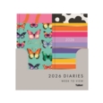 DIARY,Slim,8 Asst Designs, Silver Foil Week to View 2026