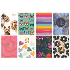 DIARY,Pocket,8 Asst. Designs Silver Foil Week to View 2026