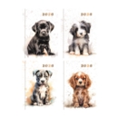 DIARY,Pocket, DOGS 4 Asst. Gold Foil, Week to View 2026