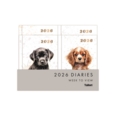 DIARY,Pocket, DOGS 4 Asst. Gold Foil, Week to View 2026