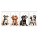 DIARY, Slim, DOGS 4 Asst. Gold Foil, Week to View 2026