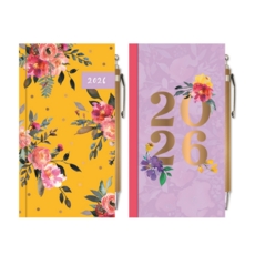 DIARY,Slim Floral With Pen Asst.Des. 2026 CDU