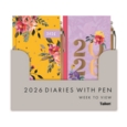 DIARY,Slim Floral With Pen Asst.Des. 2026 CDU