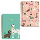 DIARY, A5 Week To View Dogs, 2 Asst.Twin Wire  2026