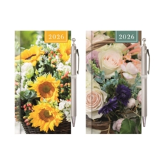 DIARY,Slim, Floral Photo, & Pen, 2 Asst 2026 CDU