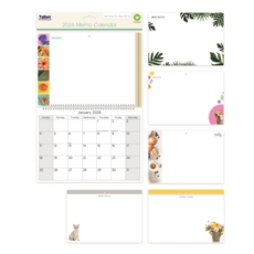 CALENDAR,Photo Memo With Pen Assorted. H/pk