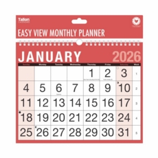 CALENDAR,Easy View Monthly2026 Planner,Bold Figure,Twin Wire