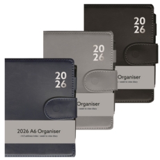 DIARY/ORGANISER,A6,Week to View,With Pen,3 Asst, 2026
