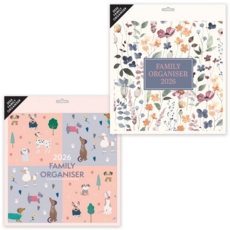 CALENDAR,Family Organiser Flowers/Dogs 2 Asst 2026 H/pk