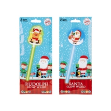 GLOW WAND,Santa & Rudolph 20cm I/cd