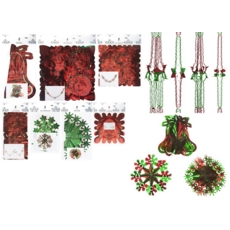 GARLAND,Foil Green/Red 7 Assorted H/pk