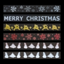 WINDOW STICKERS,Xmas Glitter 6 Assorted H/pk
