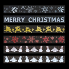 WINDOW STICKERS,Xmas Glitter 6 Assorted H/pk