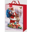 GIFT BAG,Woven Santa & Friends (Jumbo)