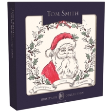 BOXED CARDS,Handmade Classic Santa 5's