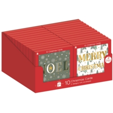 BOXED CARDS,Christmas Text Square10's CDU