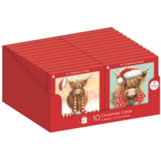 BOXED CARDS,Highland Cow Square10's CDU