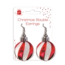 EARRINGS,Christmas Baubles 1 Pair I/cd