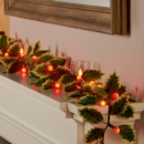 GARLAND,1.8m Holly Berry with 35 Warm White LEDs B/op