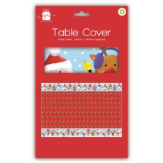 XMAS TABLE COVER, Santa & Friends 120 x 180cm