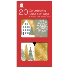 XMAS TAGS,Winter Wonderland 20's H/pk (Mixed Metallics)