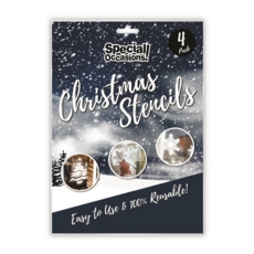 CHRISTMAS WINDOW STENCILS 4's H/pk