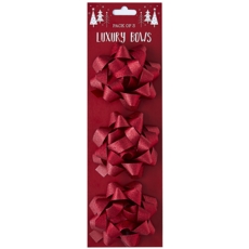 BOW,Luxury Red Glitter 7.5cm 3's I/cd