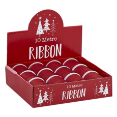 RIBBON COP,Red Glitter 10mm x 10M