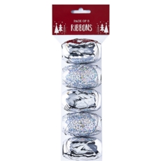 RIBBON COP,Silver 5's H/pk