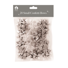 BOW,Small,Silver & White 25's H/pk
