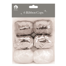 RIBBON COP,Silver & White 6's H/pk
