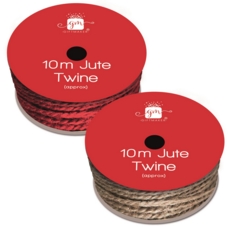 STRING,Eco Brown and Red Asst Jute Twine 10m Spool CDU