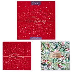 BOXED CARDS,Luxury Merry Christmas 10's 2 Assorted
