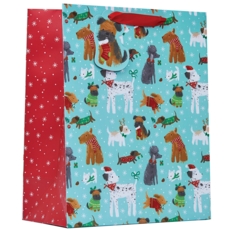 GIFT BAG,Christmas Pups (Large)
