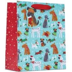 GIFT BAG,Christmas Pups (Medium)